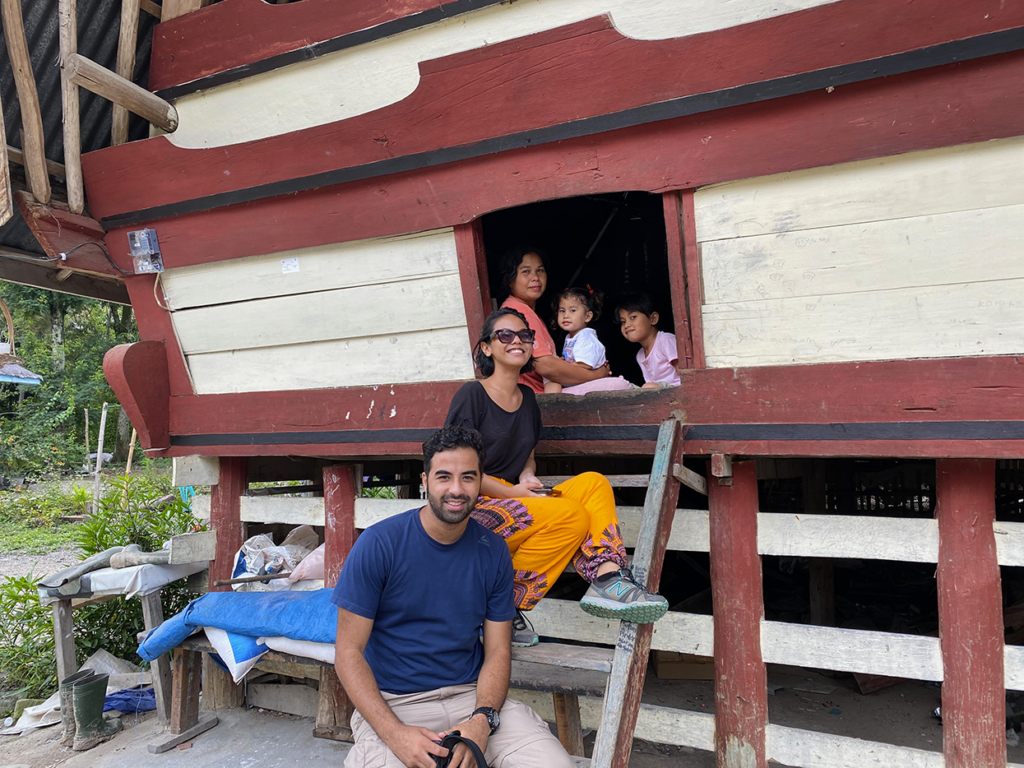 Meeting local people near Lake toba 